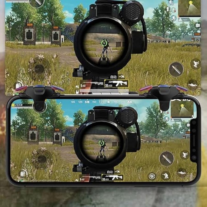 MWS-ForCamping Mobile Trigger, Game Controller for iPhone Android, PUBG Cellphone Gaming Joystick 4 Fingers Operation, with Sensitive Shoot Aim Keys for Fornite/Knives Out/Rules of Survival (black) - Image 2